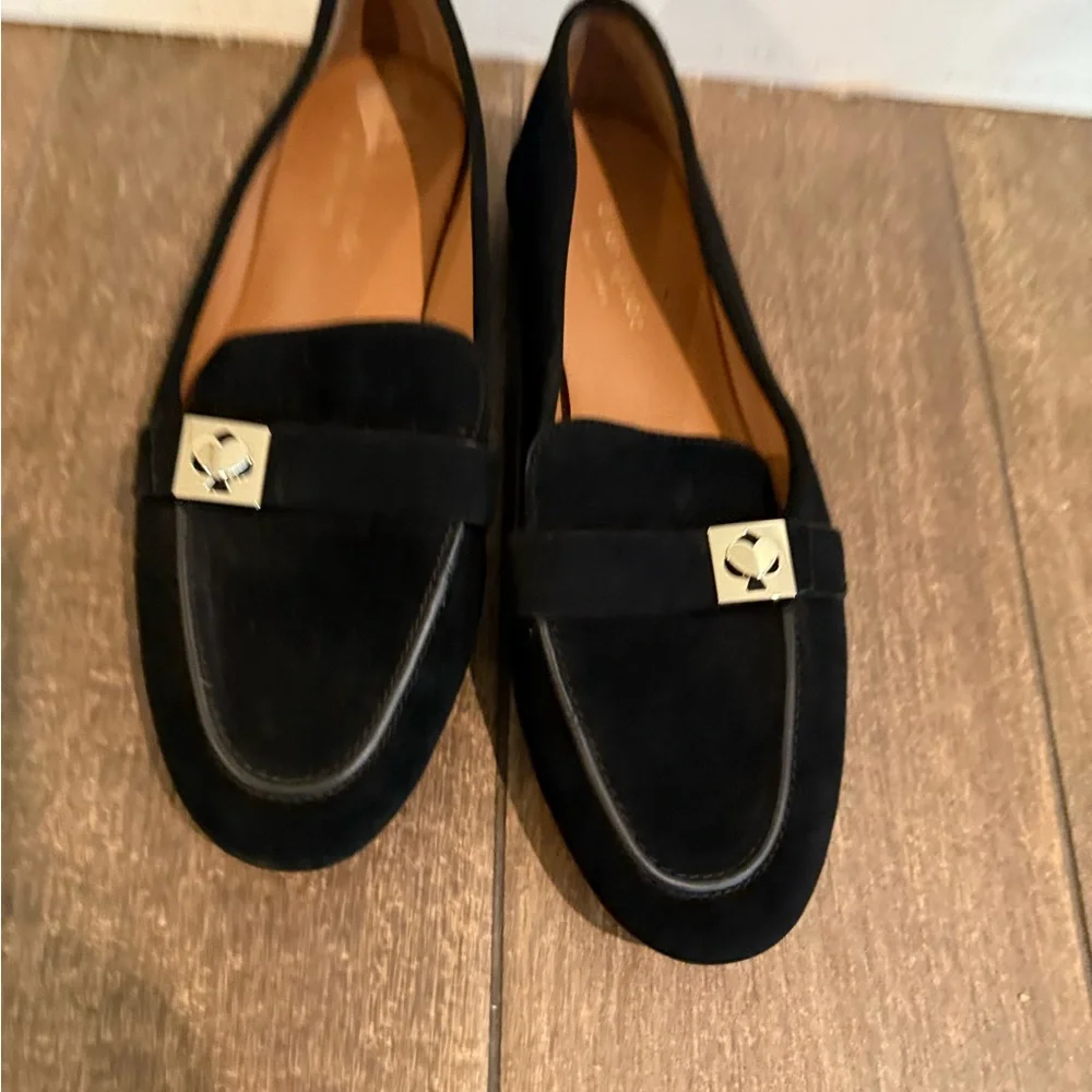 KATE SPADE Women's Camellia Black Suede Loafers Size 7.5B‎